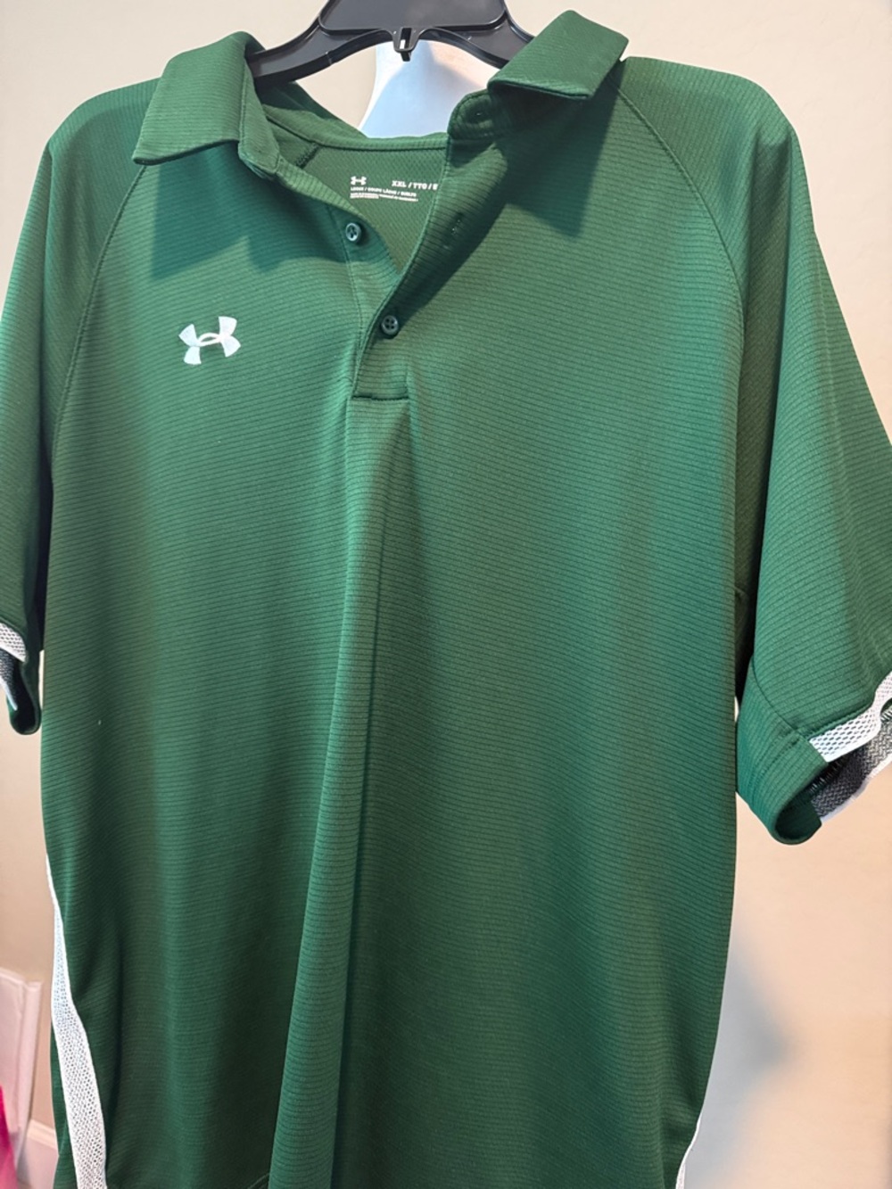 Under Armour Green Performance Polo with White Trim